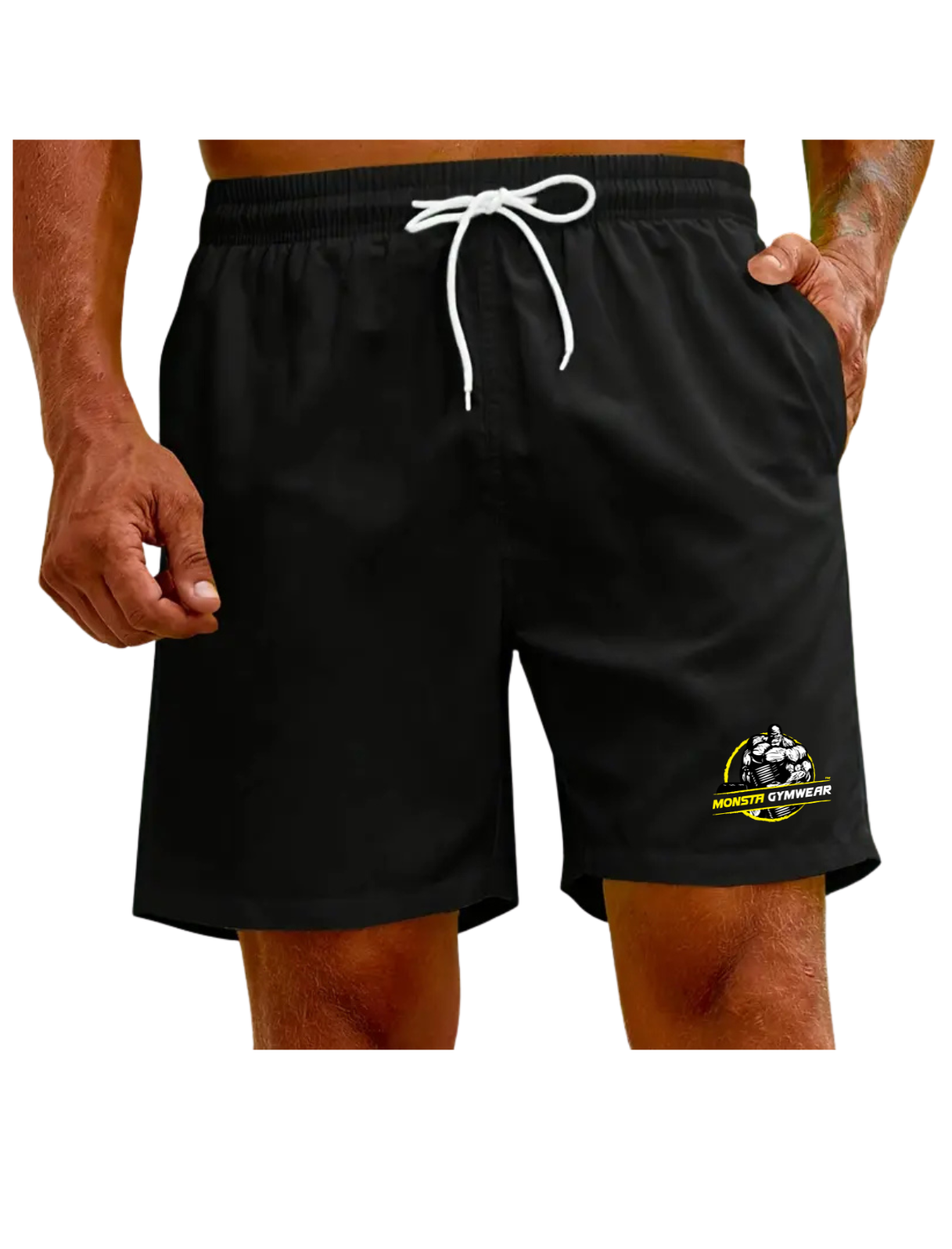 Men's Drawstring Solid Color Loose Shorts Monsta Gymwear