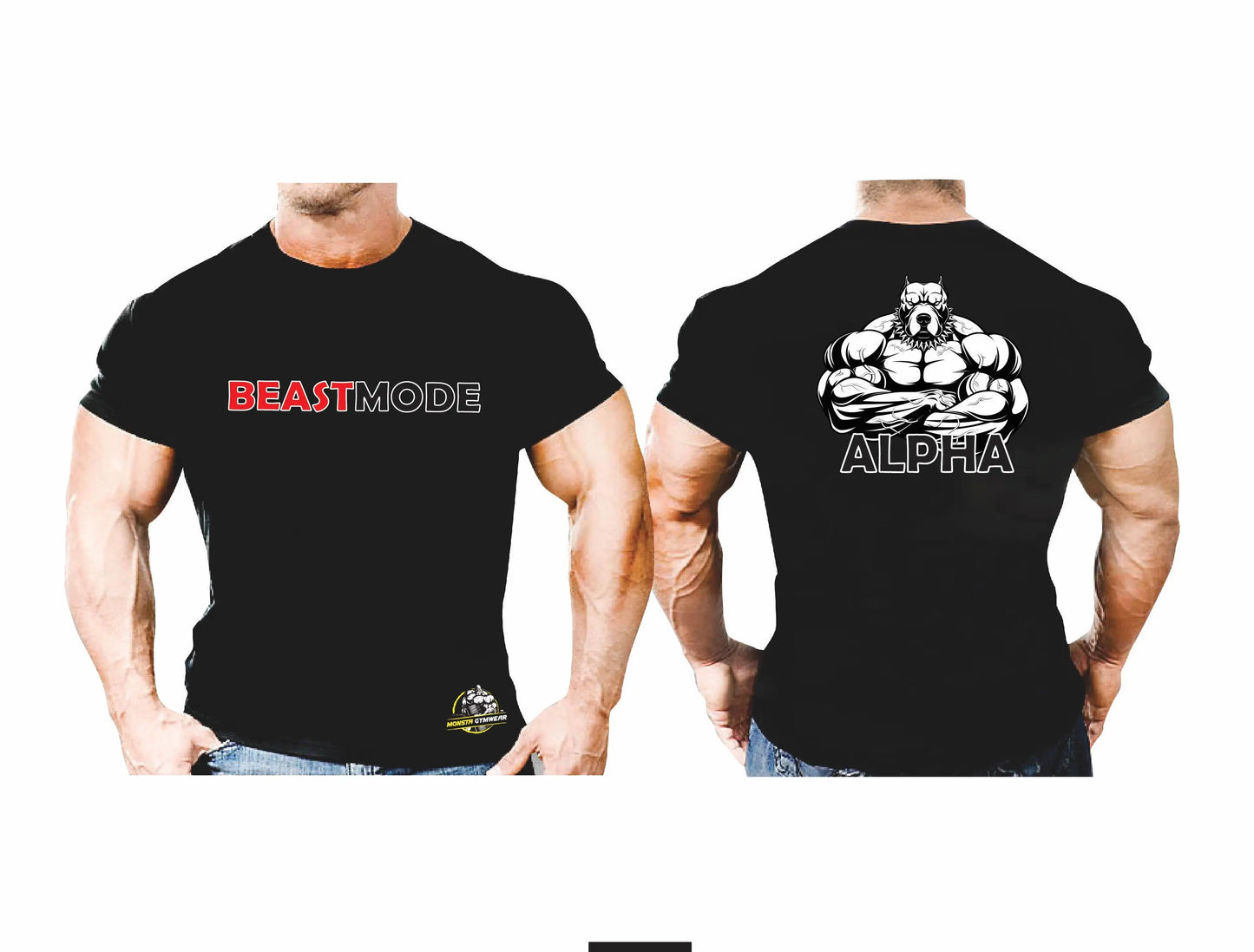 Cotton T-Shirt- Beast Mode Alpha Monsta Gymwear