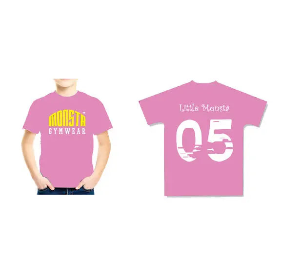 Kids Pink Monsta T-Shirt Monsta Gymwear