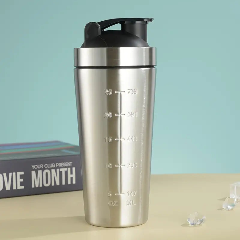 Stainless Steel Cup with Measurement Markings-Grey Monsta Gymwear