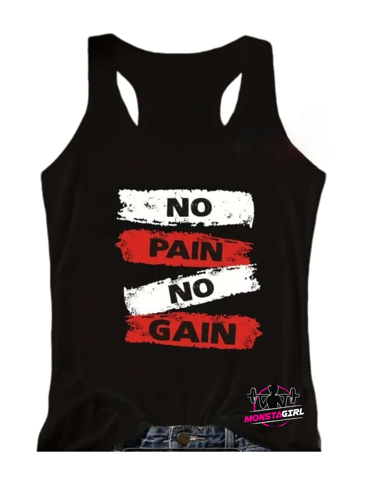 Ladies vest -No Pain No gain Monsta Gymwear