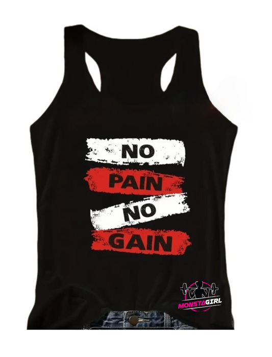 Ladies vest -No Pain No gain Monsta Gymwear