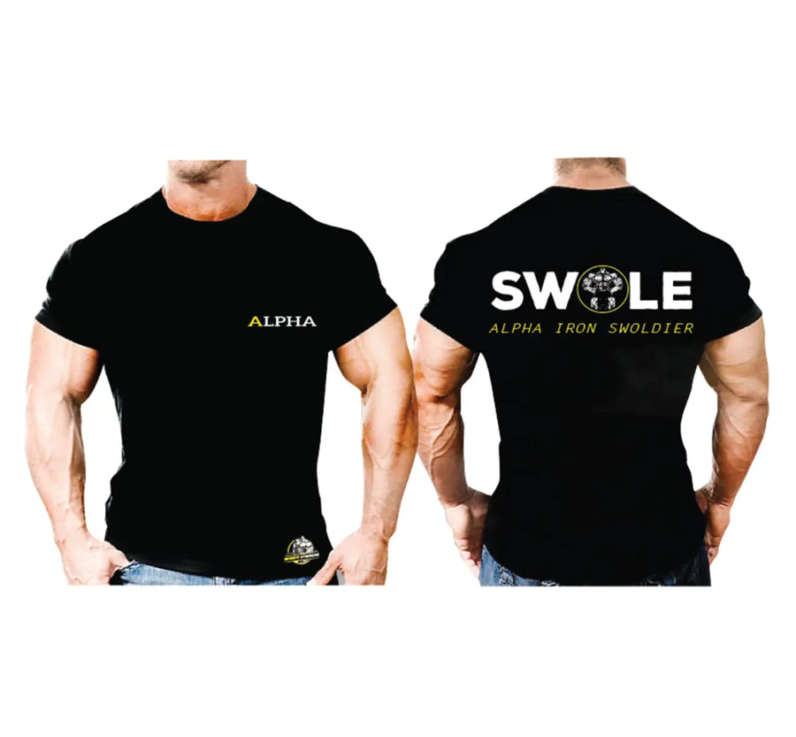 Cotton T-Shirt - Alpha Swole Black