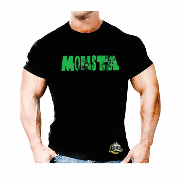 Cotton T-Shirt- Monsta( Grey) Monsta Gymwear