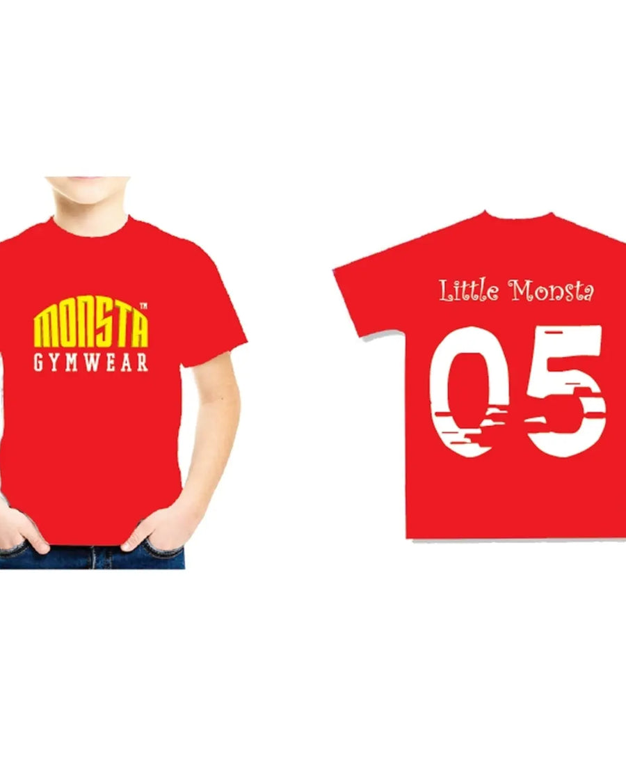 Kids Cotton T-shirt - Monsta Red