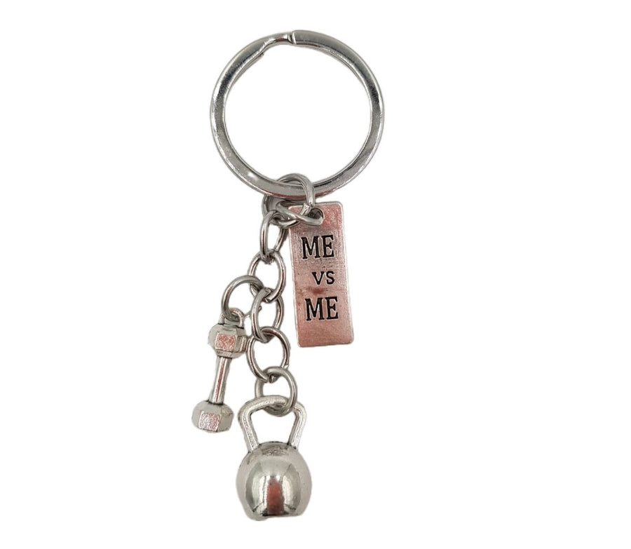 Me Vs Me Dumbbell Keyring