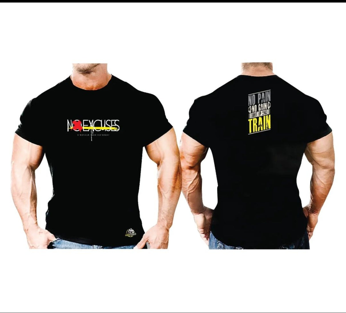 Cotton T-Shirt- No excuses Monsta Gymwear